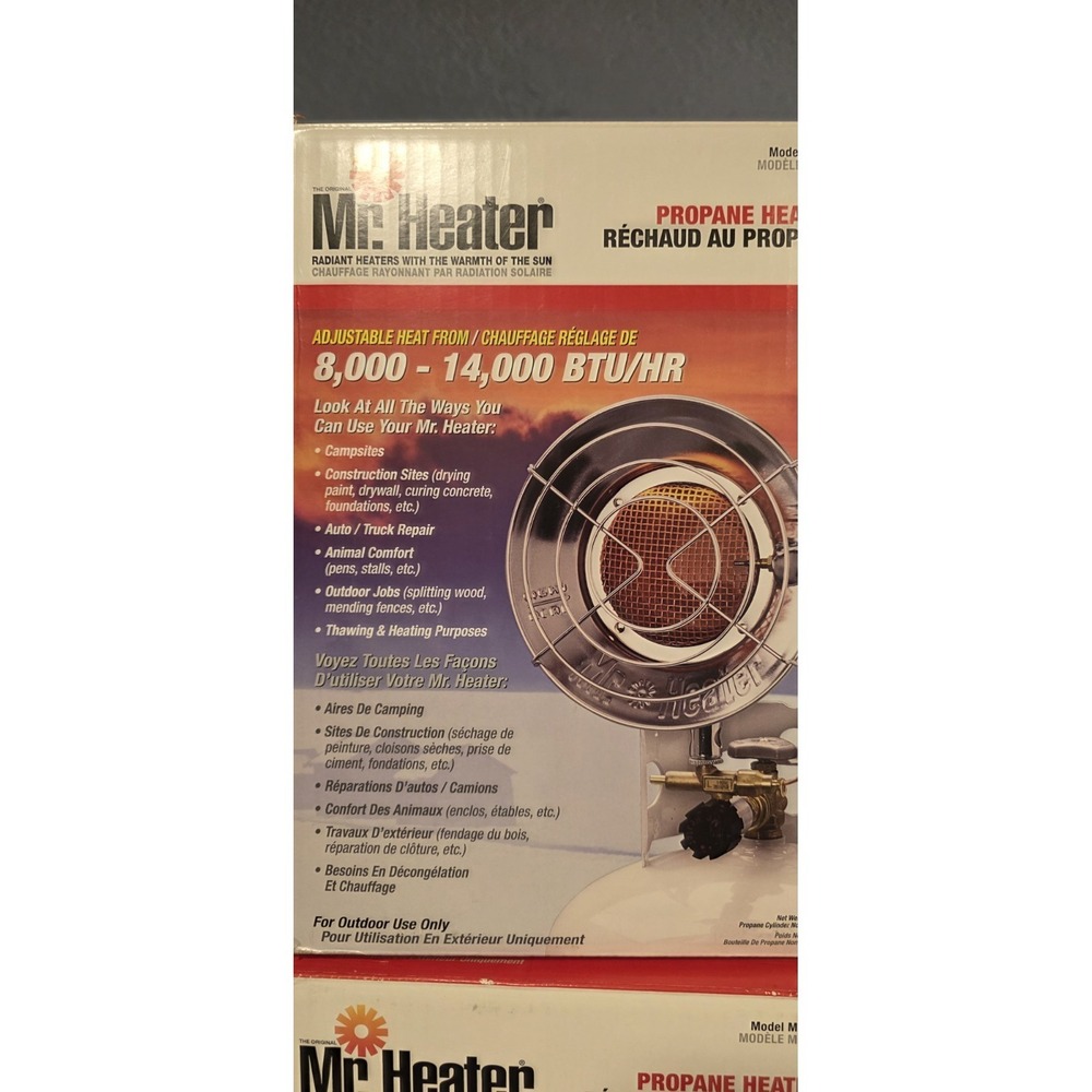 Mr. Heater MH12T Single Tank Top Propane Heater 14000 BTU Silver VH1560US